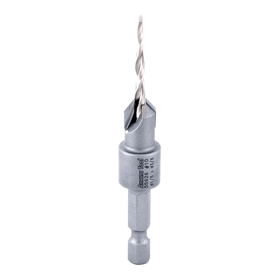 Amana Tool D 3/8 Inch x 82 Degree Carbide Countersink with Tapered 1/8 Inch Pilot 55626