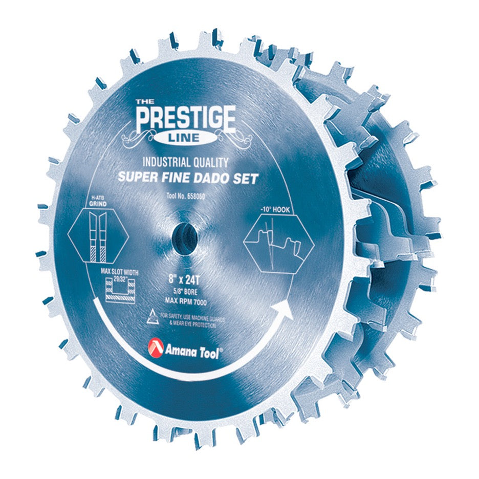 Amana Tool Dado Blade Set 8 Inch x 24T High-ATB with 5/8 Inch Bore 658060C