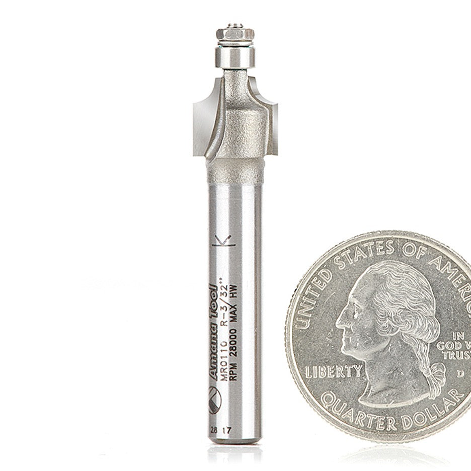 Amana Tool R 3/32 Inch Roundover Router Bit MR0110