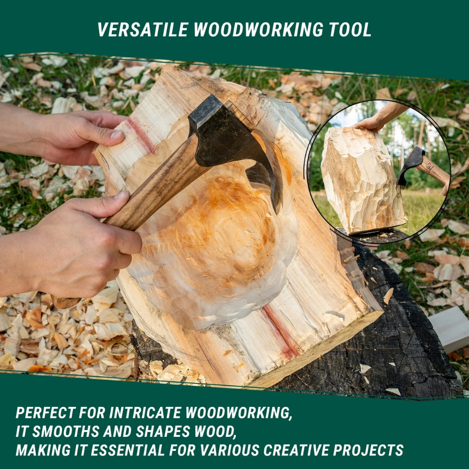 Beavercraft Compact Wood Carving Adze AX2 smoothing a piece of wood