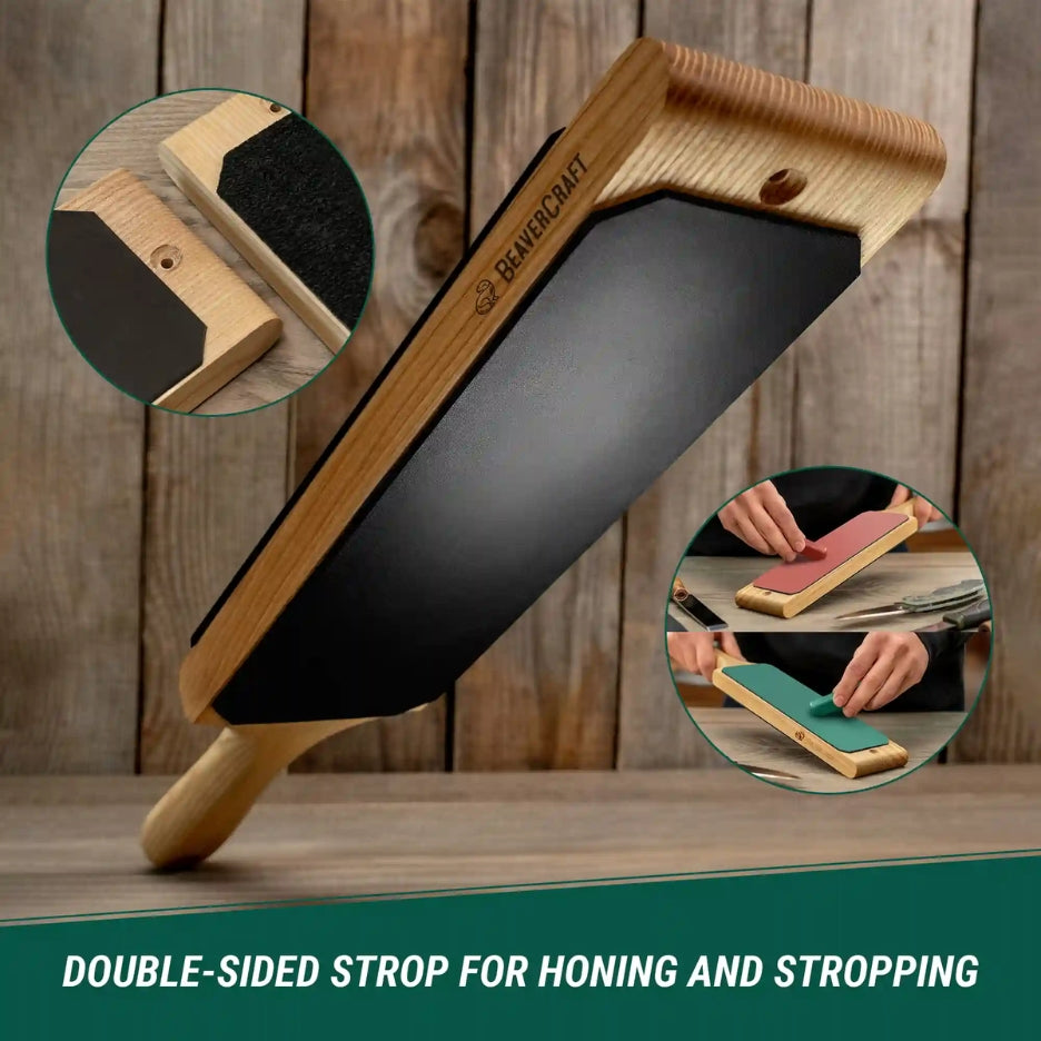 Double-sided strop for honing and stropping