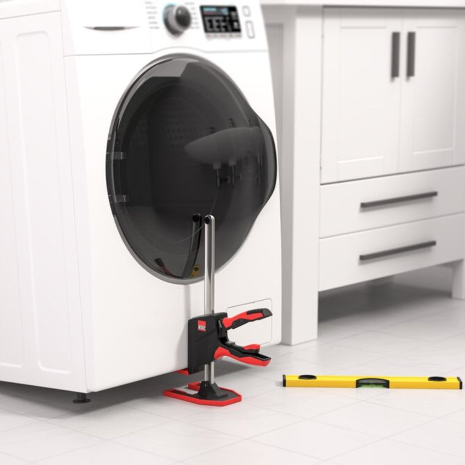Bessey Tools Beyceps Lifting a clothes washer to level it