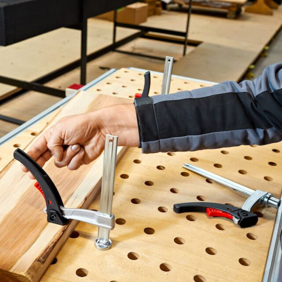 Bessey Tools 8 inch MFT KilKlamp Ratcheting Clamp for 19mm Holes lever mechanism