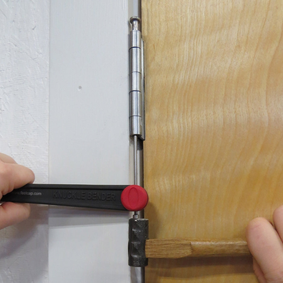 Easily tap the pin out with FastCap KNUCKLEBENDER Adjustable Knuckle Bender with Hinge Pin Remover