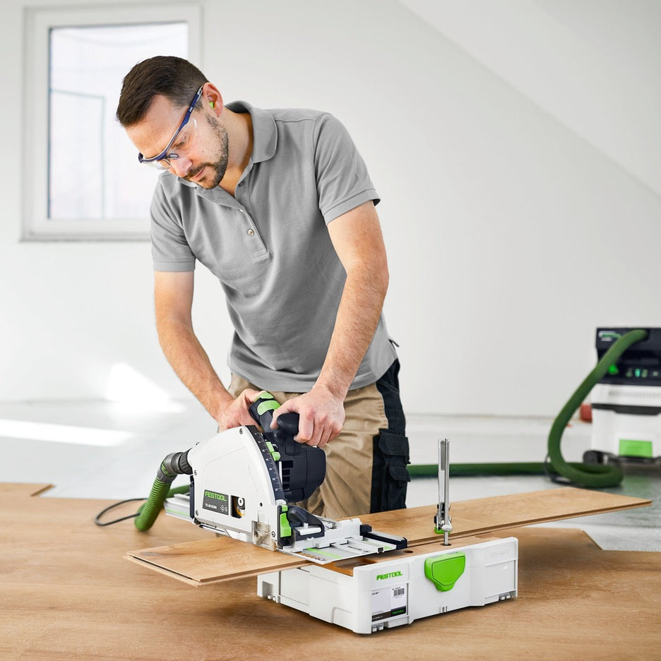 Festool Track Saw 168mm with Guide Rail TS 60 KEBQ-F-Plus-FS 577422 crosscutting flooring with FSK Guide Rail