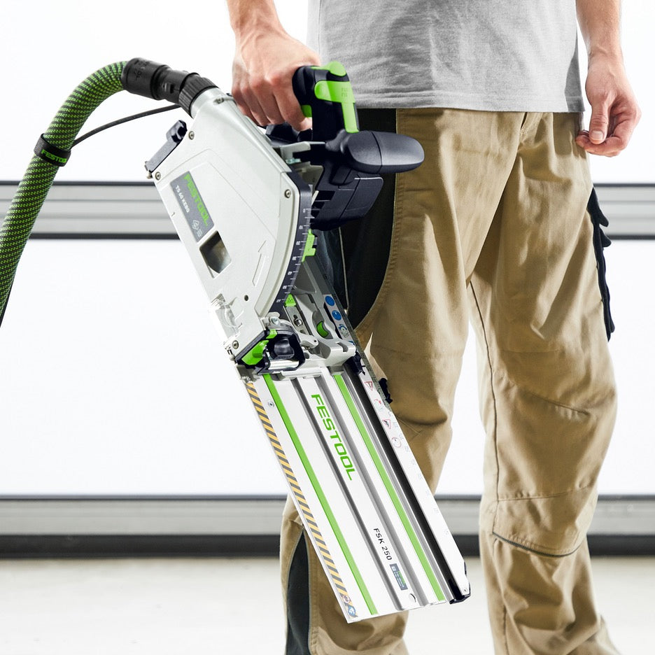 Festool Track Saw 168mm with Guide Rail TS 60 KEBQ-F-Plus-FS 577422 connected to FSK Guide Rail