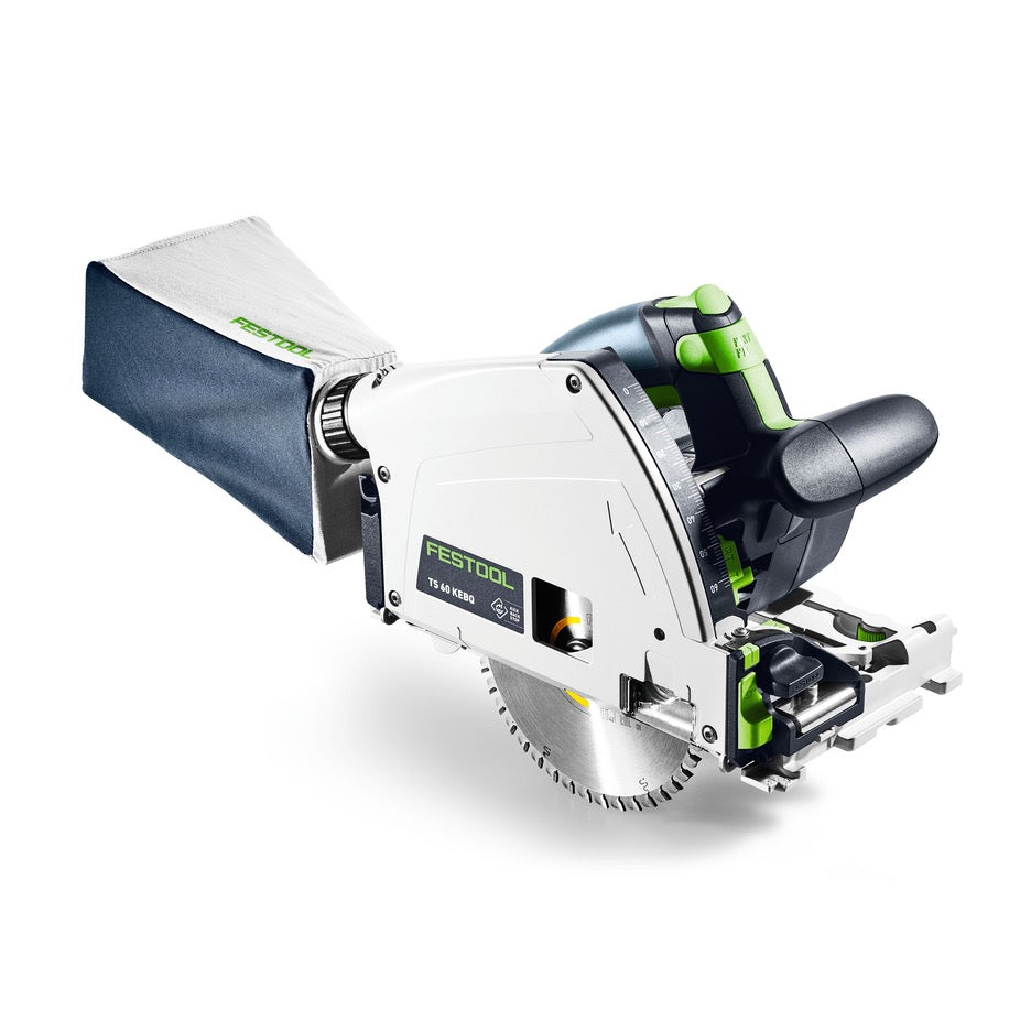 Festool Track Saw 168mm with Guide Rail TS 60 KEBQ-F-Plus-FS 577422 plunged with dust bag
