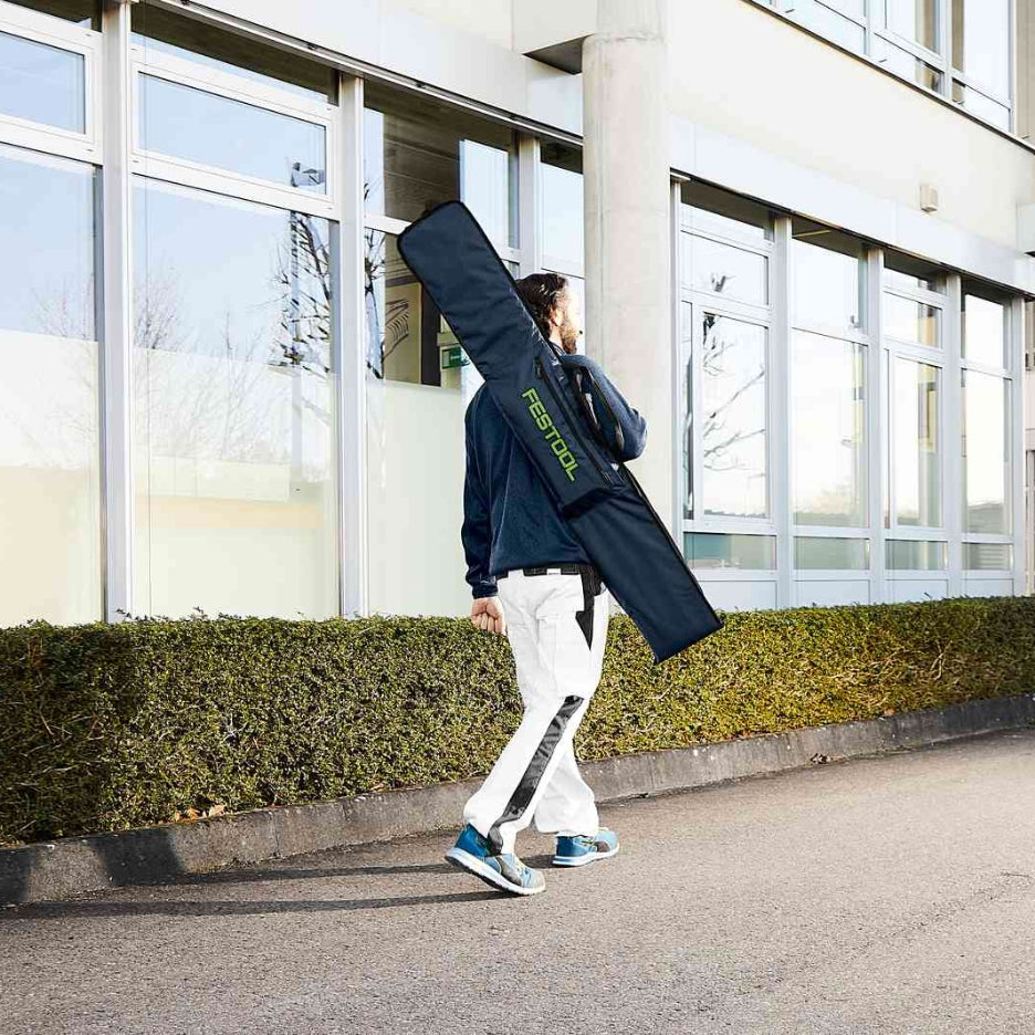 Man carrying Festool 1900 mm guide rail bag