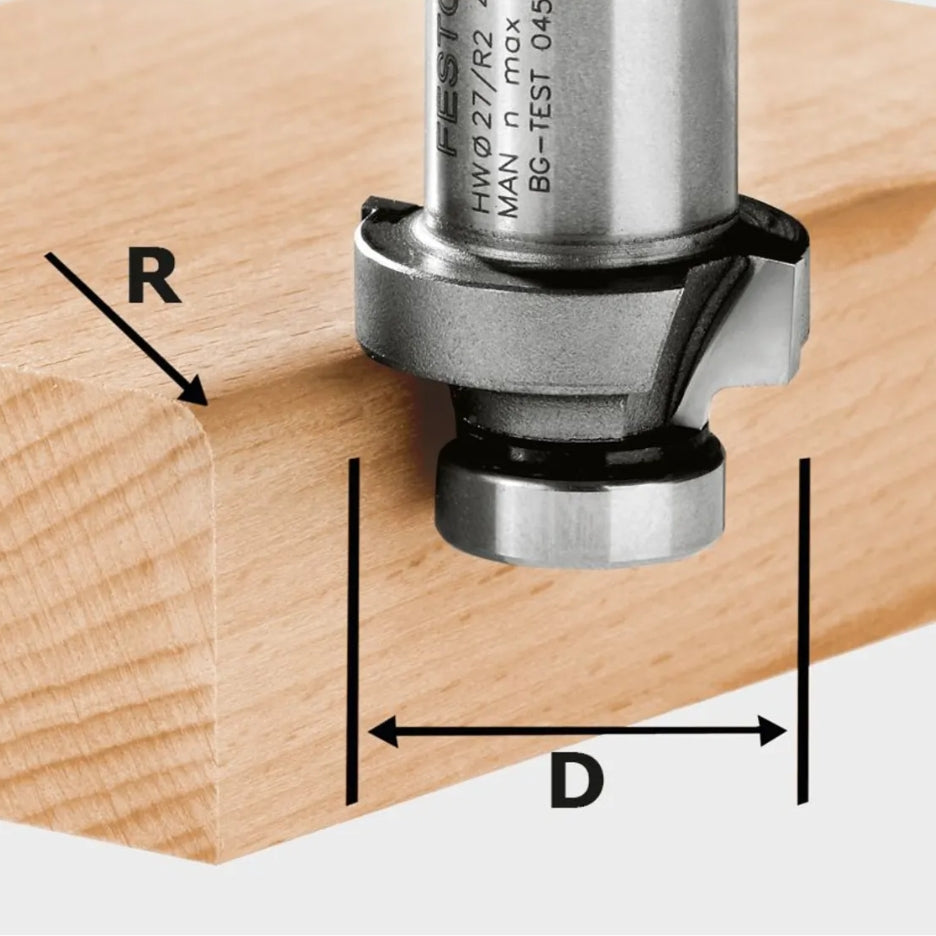 Festool 6mm (1/4 inch) Roundover Bit 2-Flute for OFKC 500 490096