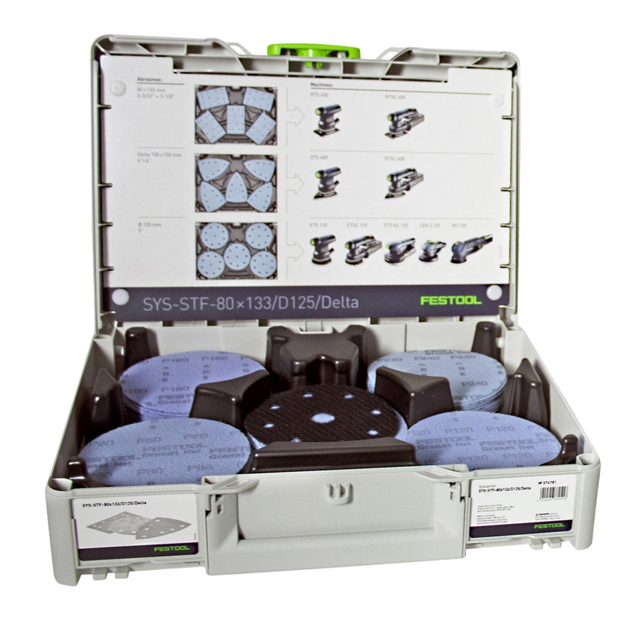 Festool Abrasives Systainer³ Granat 5 Inch SYS3-STF D125 GR NET-Set 578146