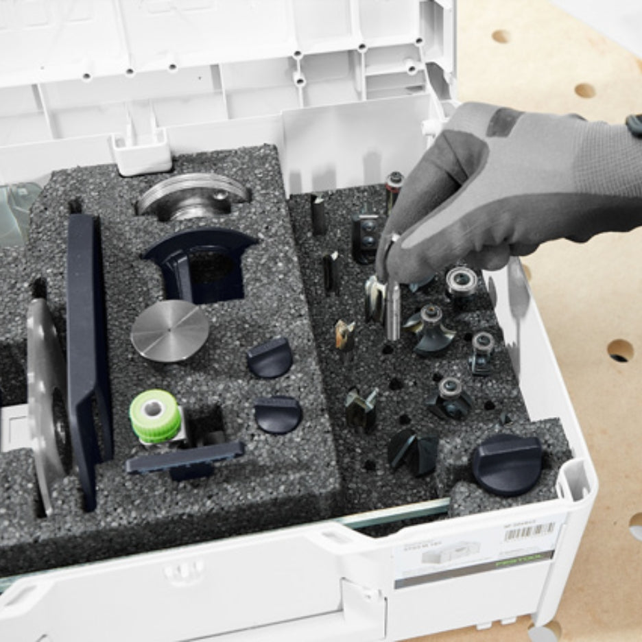 There is even enough room for your
most important router bits thanks to the
additional storage in the Systainer.