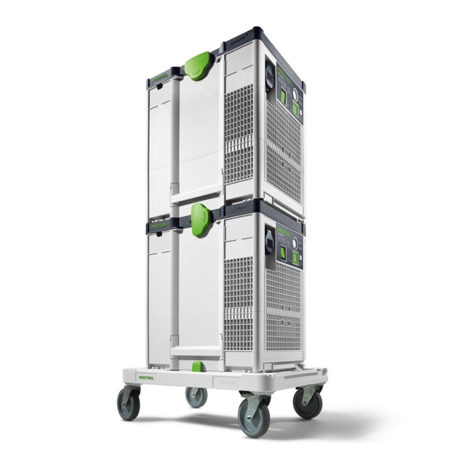 Two Festool Air Filter SYS-AIR stacked together on top of a dolly