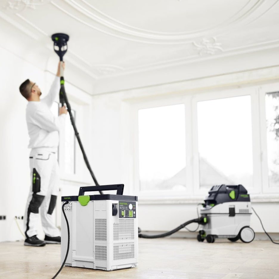 Festool Air Filter SYS-AIR HEPA used with sander and dust extractor