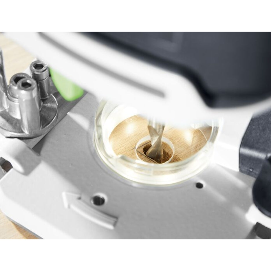 Upper view from the OF 1010 with Festool Base LAS-OF 1010 R attached