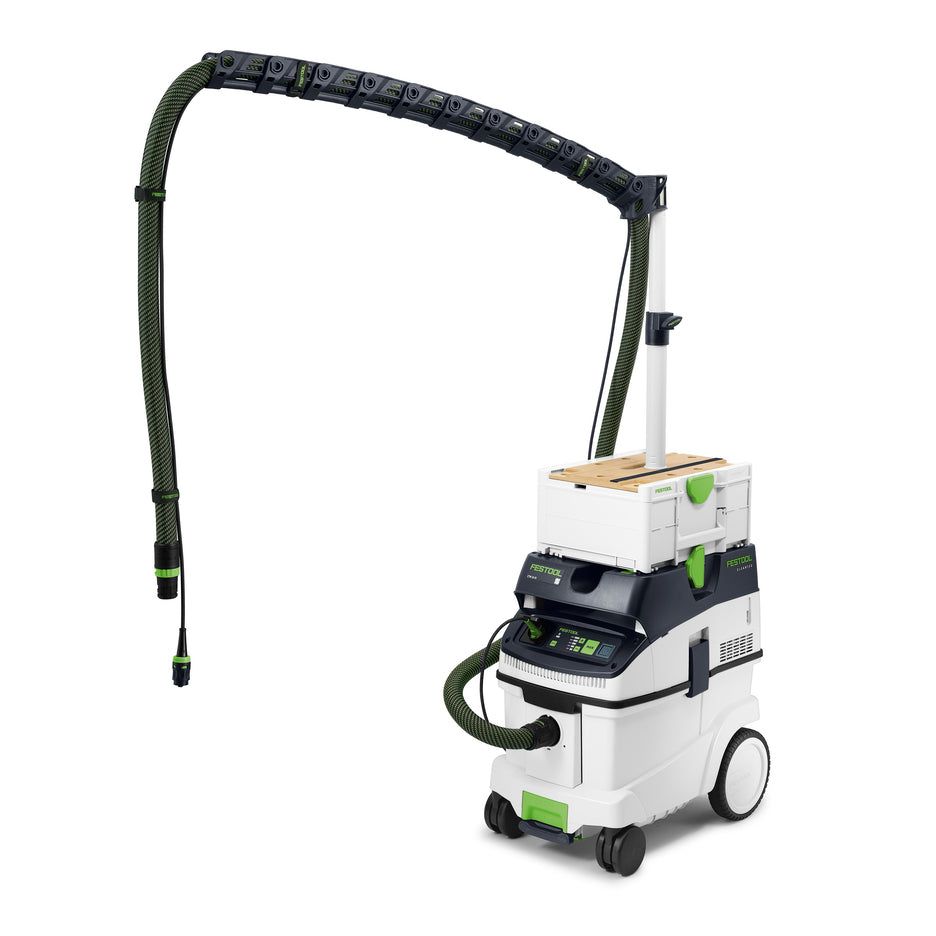 Example of how Festool's Boom Arm Set for Dust Extractors looks mounted on a CT 36.