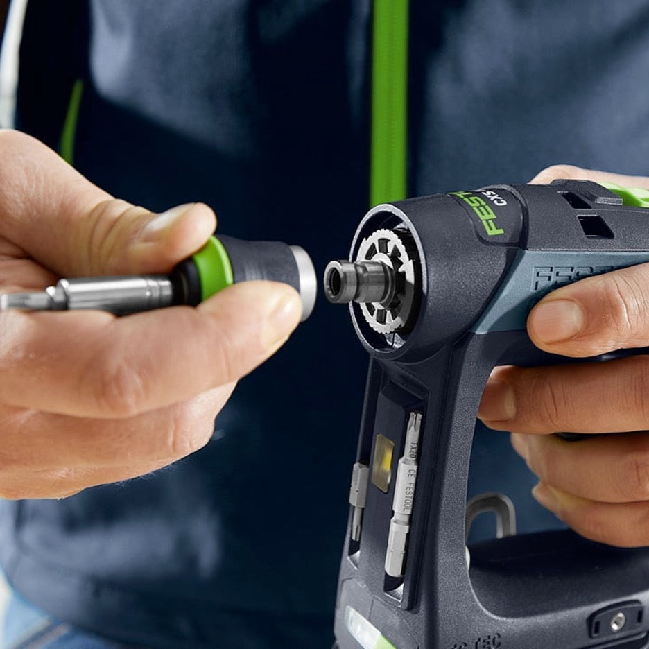 Festool CXS 12 Cordless Drill Plus 576868 attaching Centrotec chuck with FastFix interface