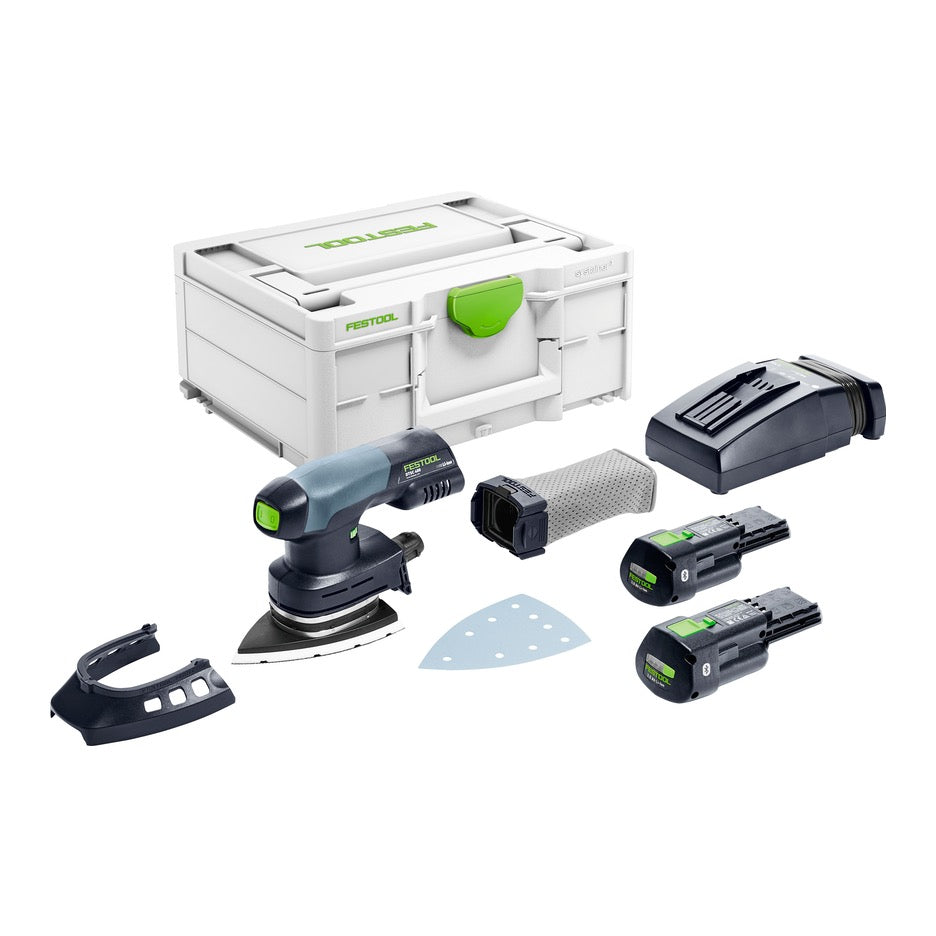 Festool Cordless Orbital Detail Sander DTSC 400 3.0 I-Plus 577513 scope of delivery