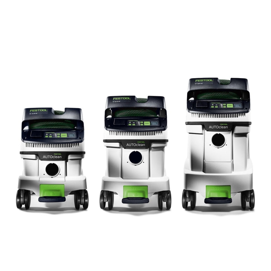 Size comparison of Festool CT 26/36/48 dust extractors