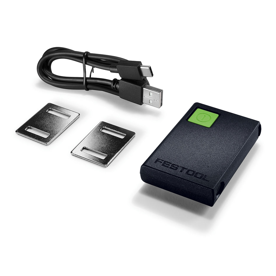 Festool LED Light Module for TS & TSC Track Saws LM-TS/TSC 578591 with charging cable and two magnetic plates.
