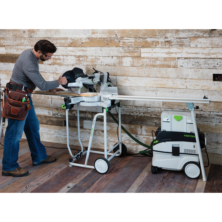Festool Kapex on UG Stand with Extensions set up with dust extractor.