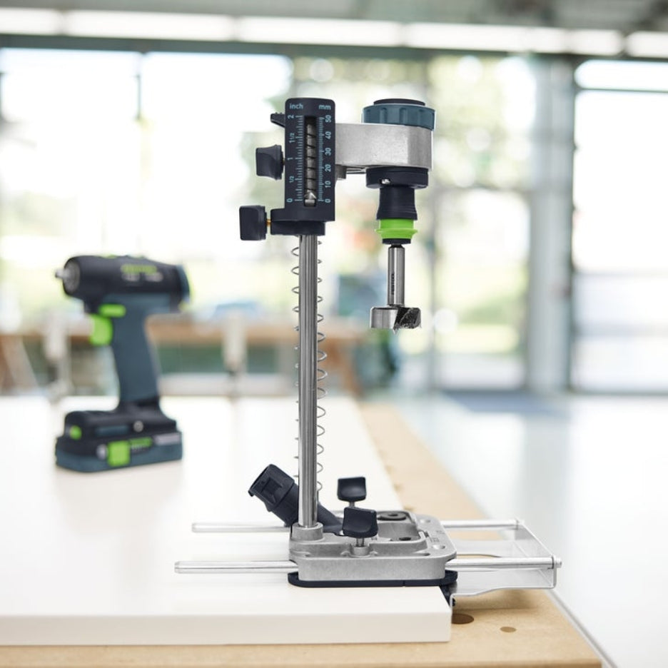 Festool Mobile Drilling Attachment MB 40 on a multifunction table