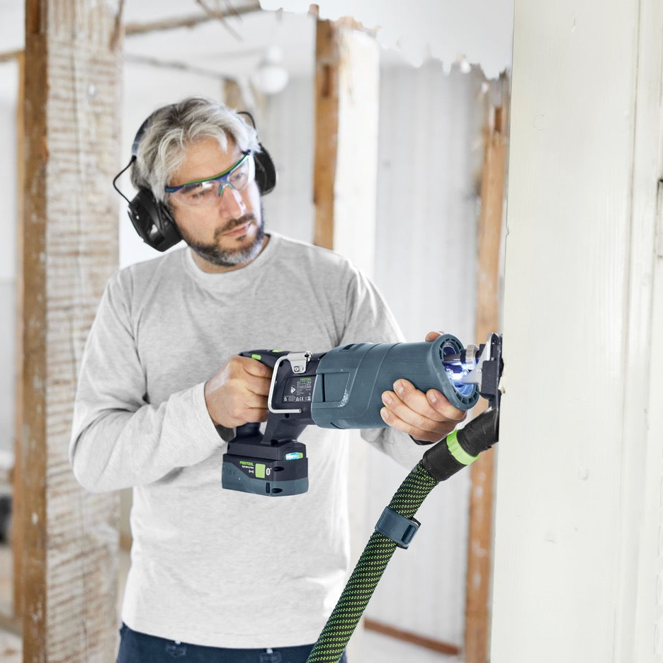 Festool RSC 18 Cordless Reciprocating Saw Basic 576950 cutting door frame