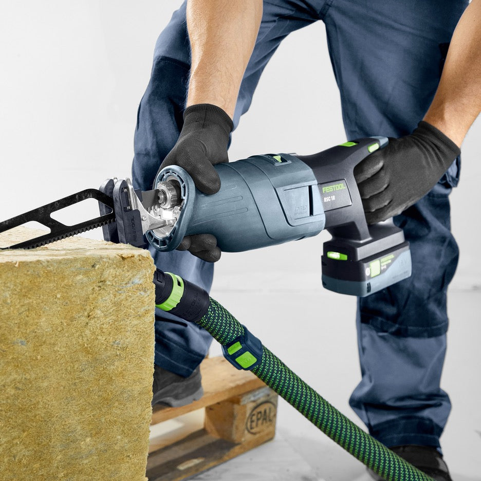 Festool RSC 18 Cordless Reciprocating Saw Plus 576951 cutting thick insulation