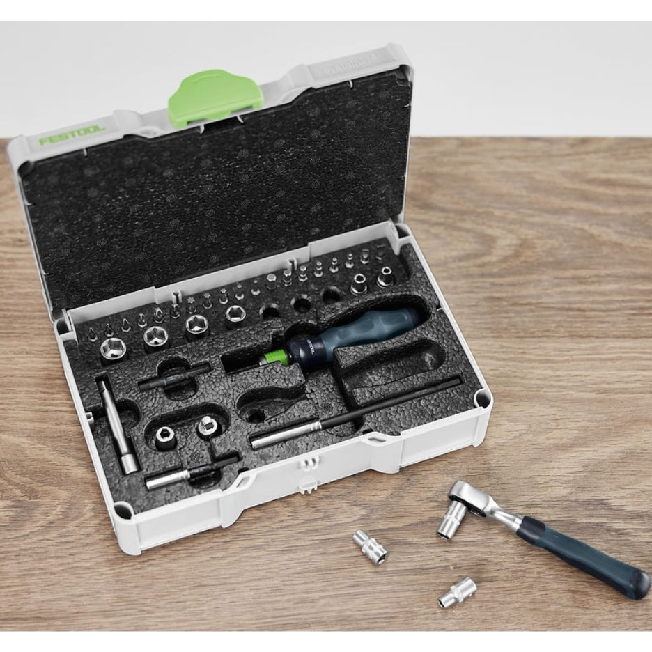 Festool Ratchet and Centrotec Screwdriver Set Set SYS3 S 76-1/4"-CE RA 578112