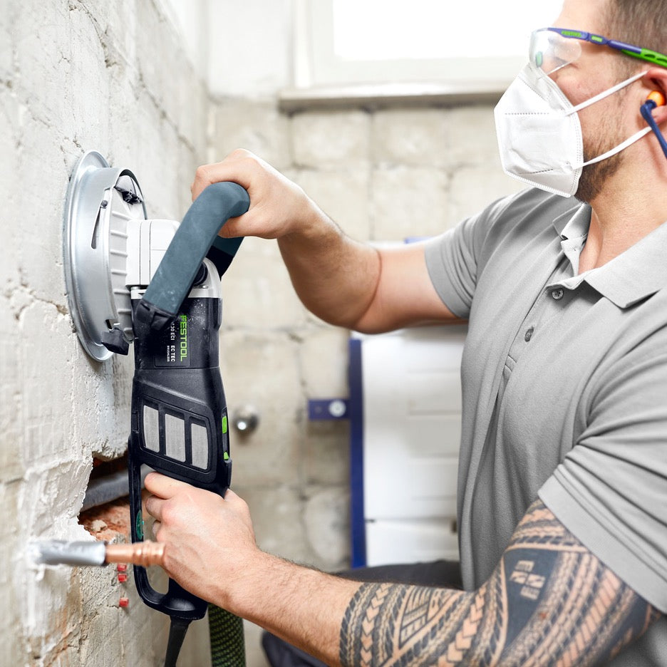 Festool Renofix Renovation Grinder with Diamond Disc RG 130 ECI-Plus 577048 grinding cement wall with depth guide