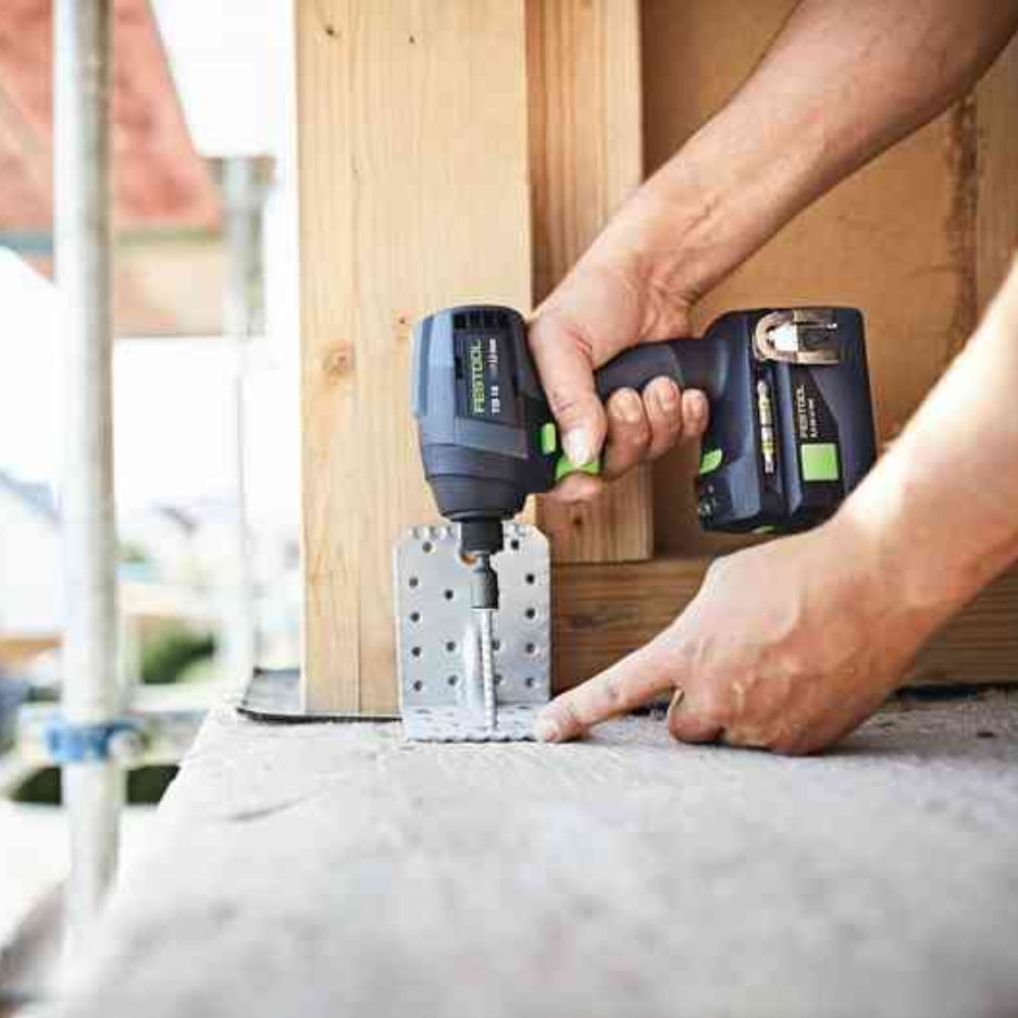 Man using Festool TID 18 cordless impact screwdriver with a screw