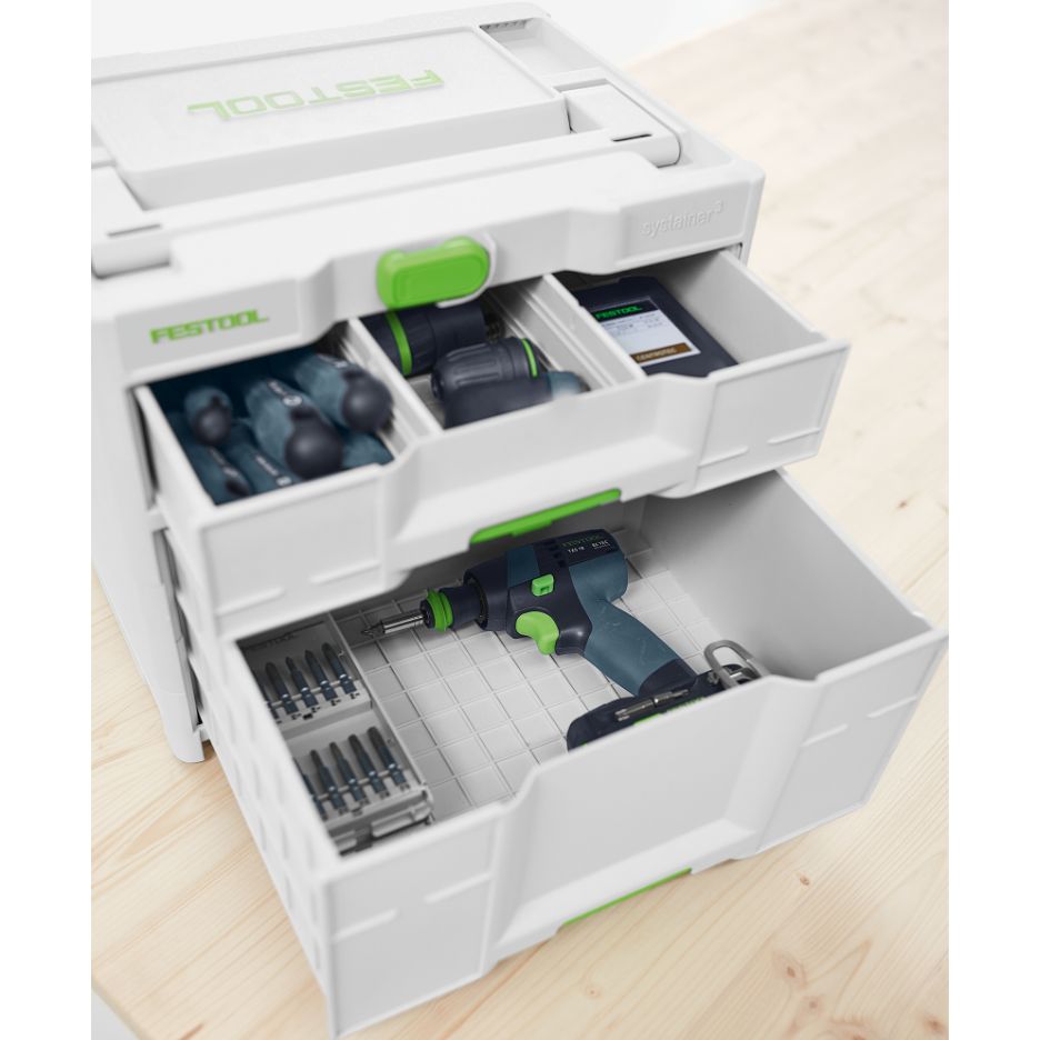 Festool Sortainer SYS3-SORT/2 M 337 with open drawers