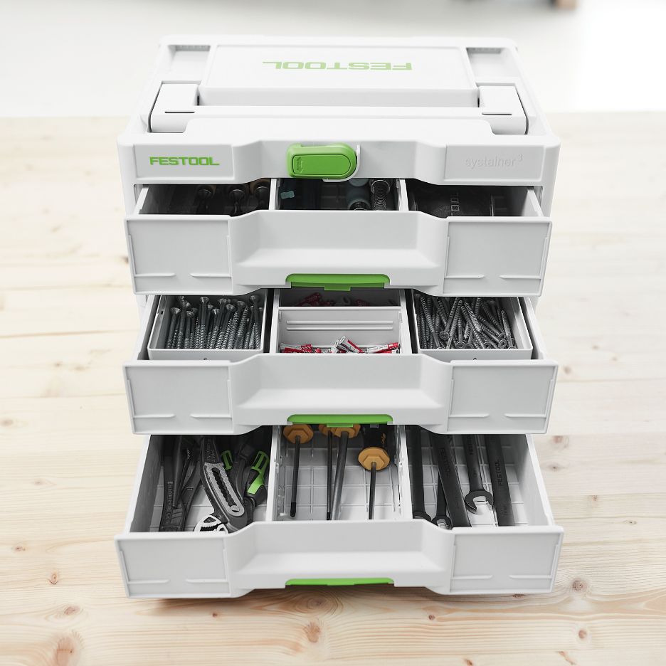 Festool Sortainer SYS3-SORT/3 M 337 577769 with open drawers front