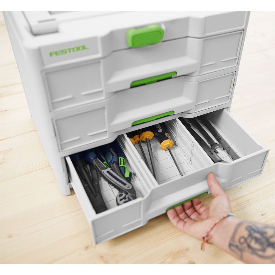 Hand opening bottom drawer in Festool Sortainer SYS3-SORT/3 M 337 577769