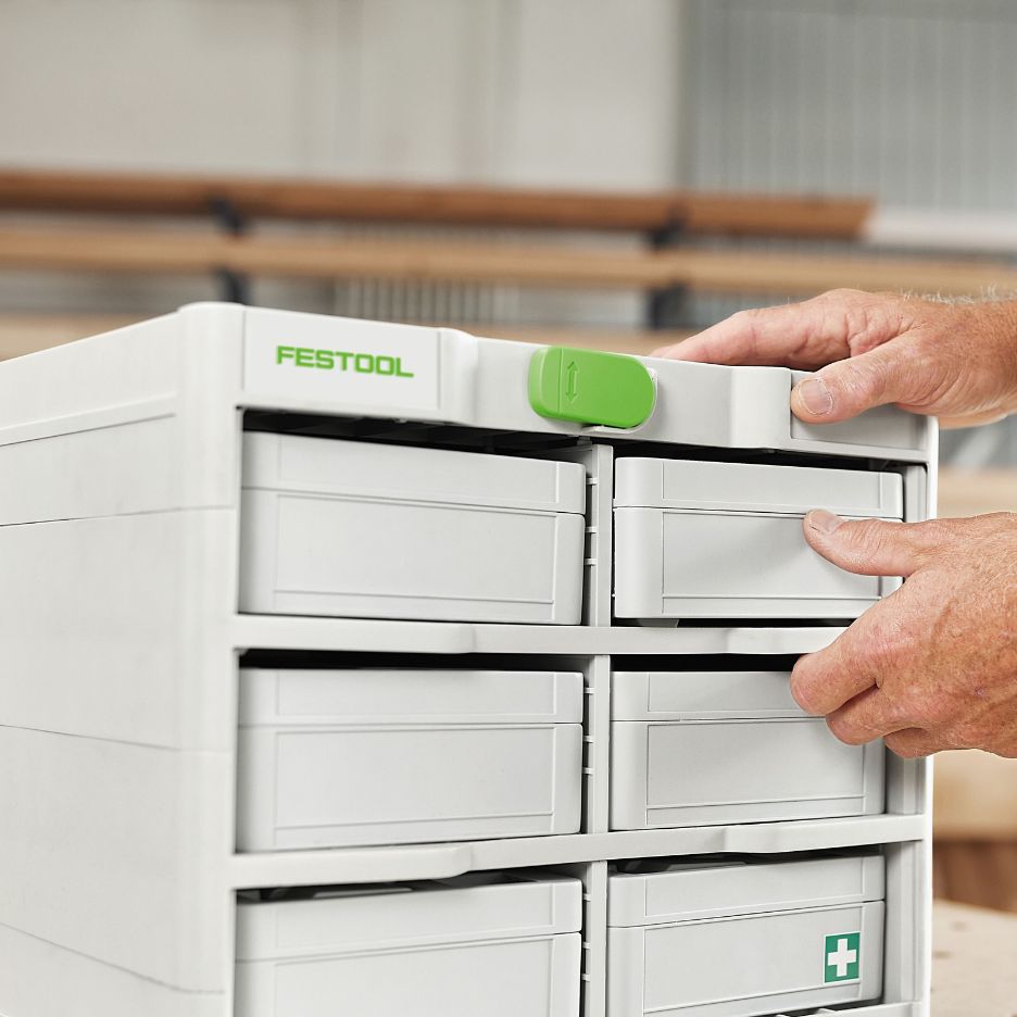 MINI-Systainers in the Festool Systainer Rack SYS3-RK/6 M 337