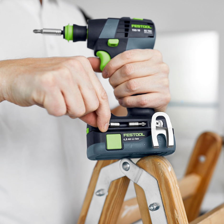 Festool TXS 18 Cordless Drill Basic 576901 bit storage in base