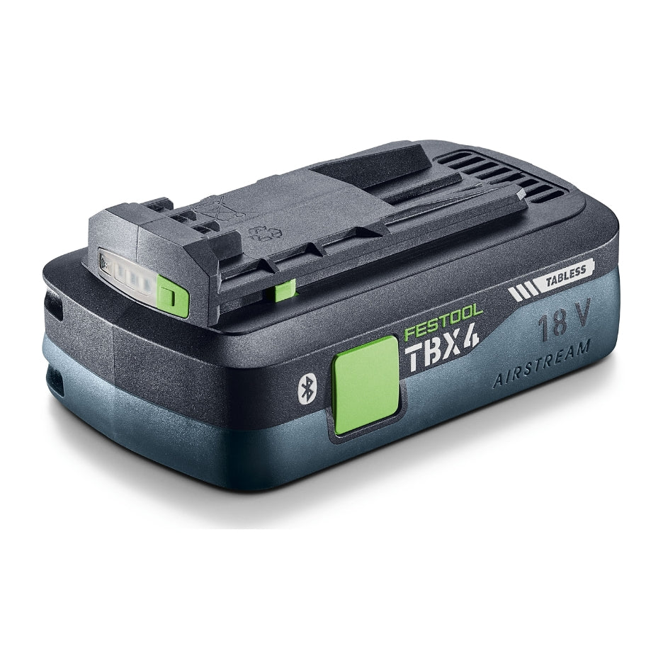 Festool Tabless Battery with Bluetooth and Airstream 18V 4Ah angle view