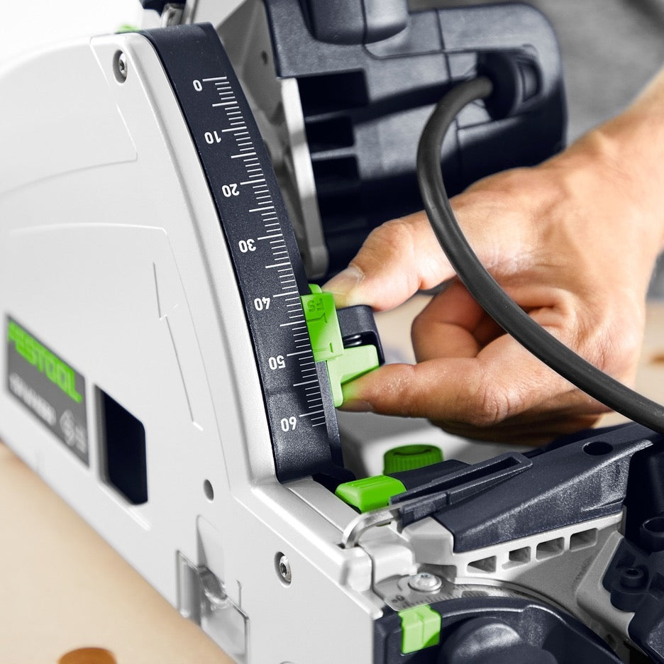 Festool Track Saw 168mm with Scoring Function TSV 60 KEB-F-Plus 576735 depth limit adjustment