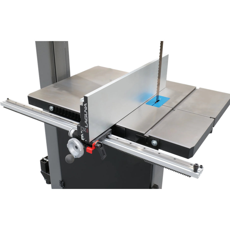 Large cast iron table and up-scaled Laguna DriftMaster high/low fence and micro-adjust handwheel