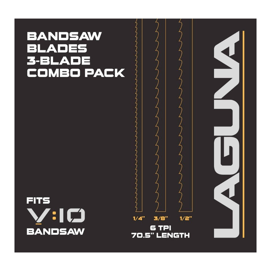 Laguna Bandsaw Blade Assortment 1/4, 3/8, 1/2 Inch for V:10