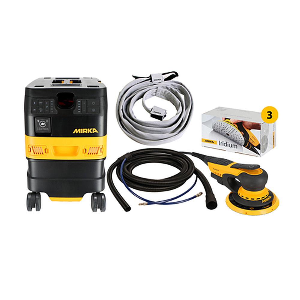 Mirka DEROS 6" Sander & DEXOS 1217X HEPA Dust Extractor Vacuum Kit MCA-NEXGEN-6