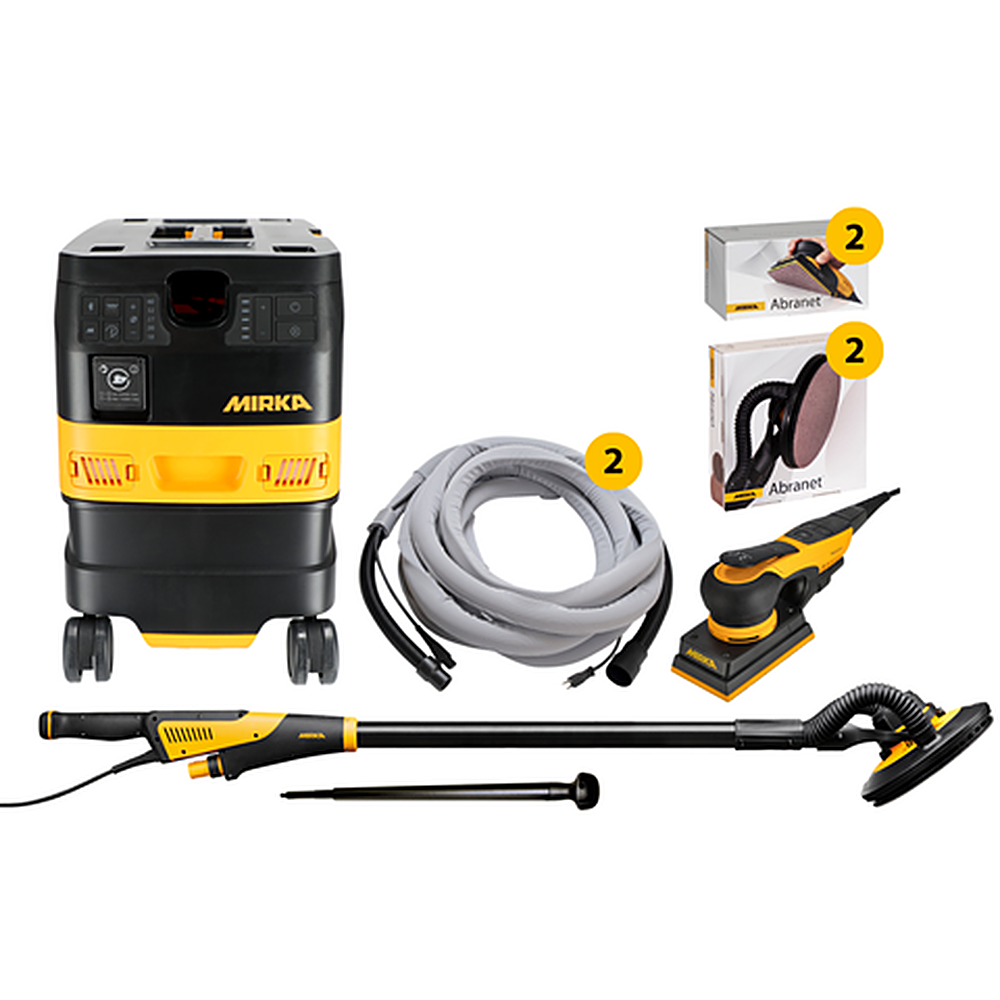 Mirka LEROS 950XCV Drywall Sander & DEXOS 1230X Dust Extractor Vacuum Kit MCA-PREMDEX-L