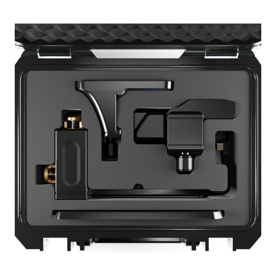 Robbox Sennses Pro Laser Level Kit parts in the included carrying case