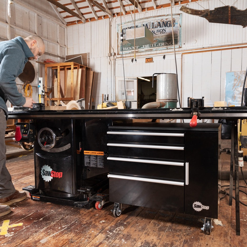 SawStop 32 Inch Under Table Cabinet TSA-UTC32 under tablesaw