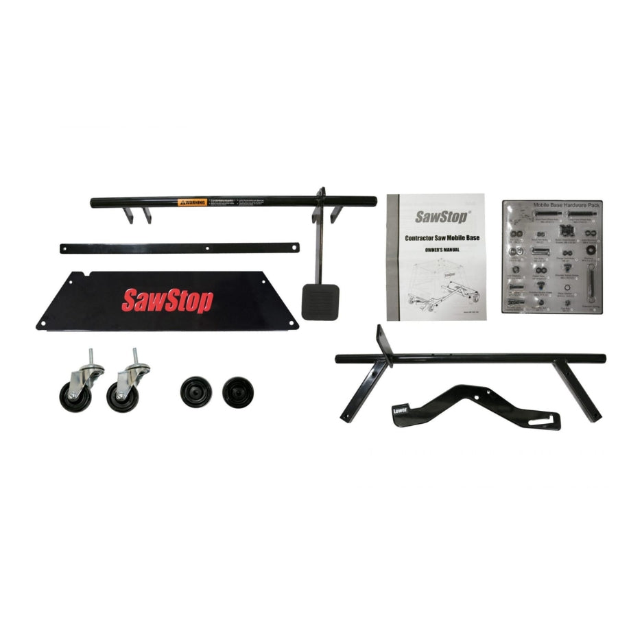SawStop Contractor Saw Mobile Base included parts