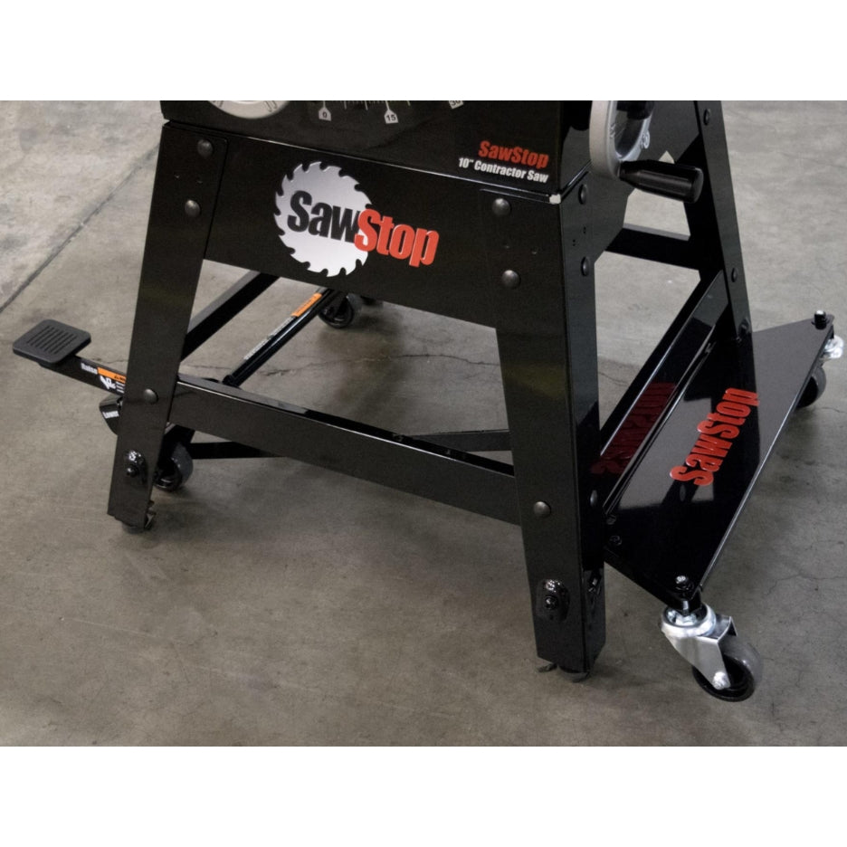 SawStop Mobile Base attached to the Contractor Saw