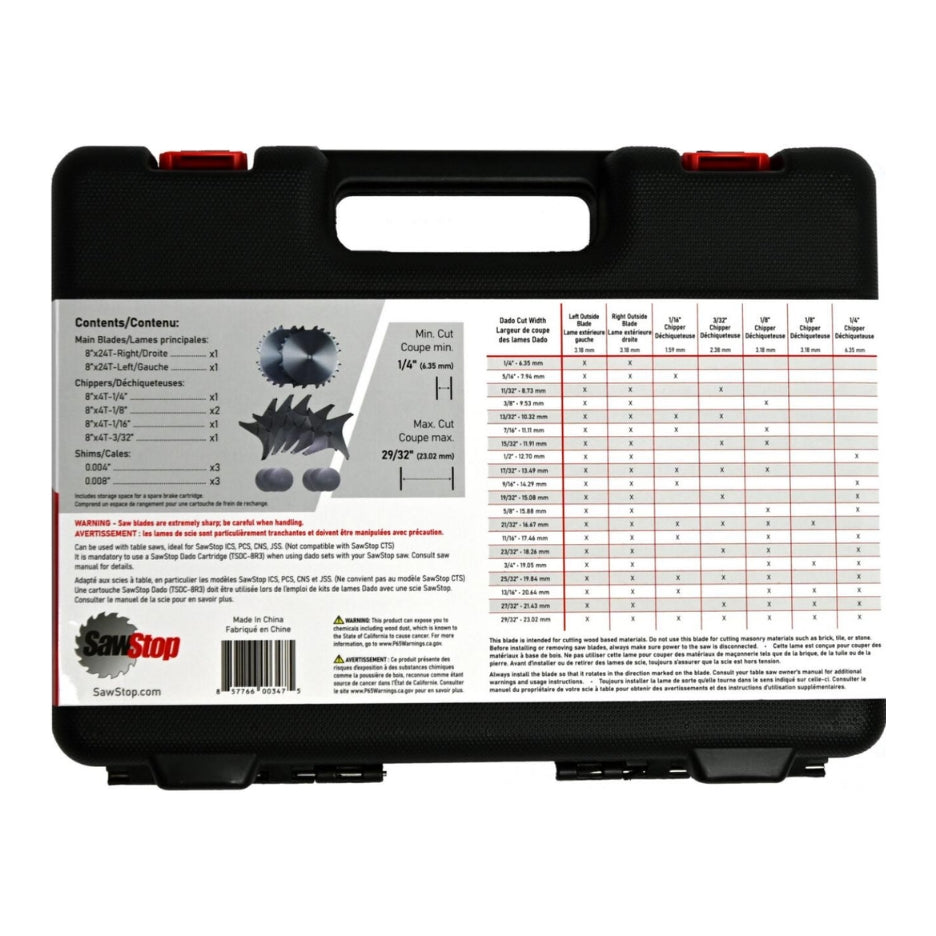 SawStop Dado Blades Case (back)