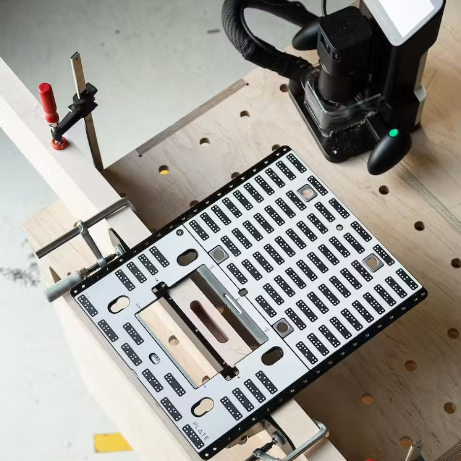 Shaper Tools Edge Mortising Adapter in action
