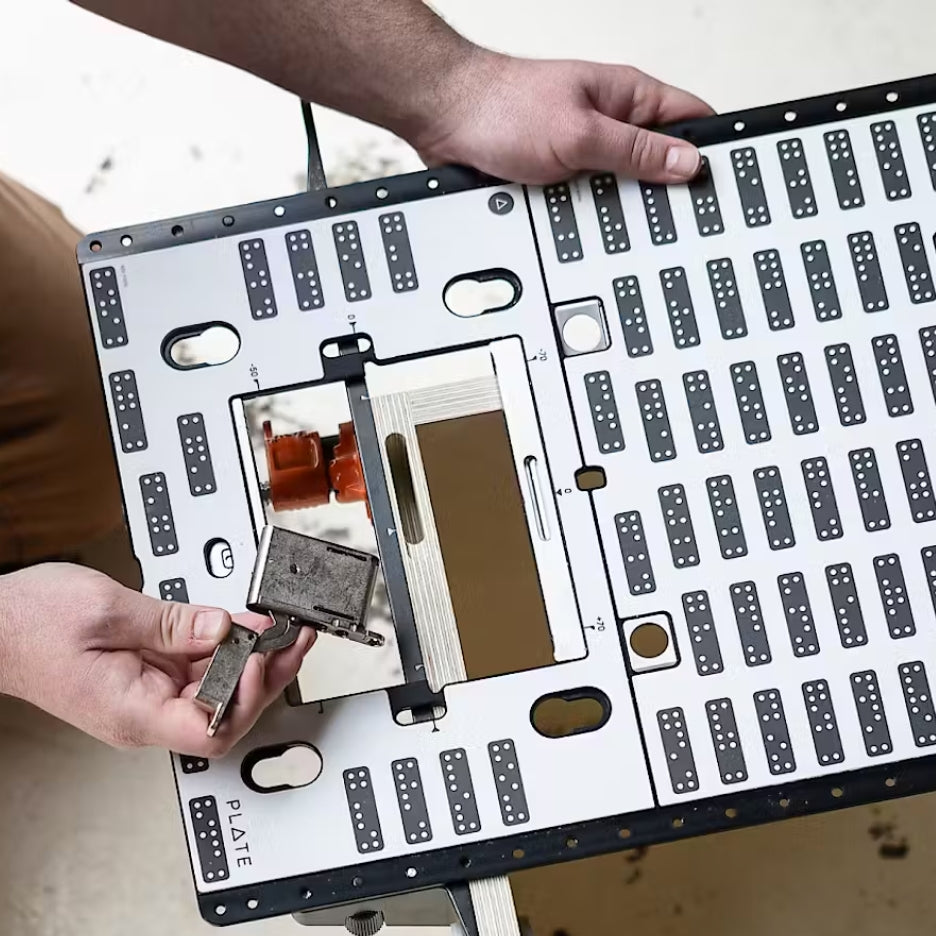 Shaper Tools Edge Mortising Adapter and hinge
