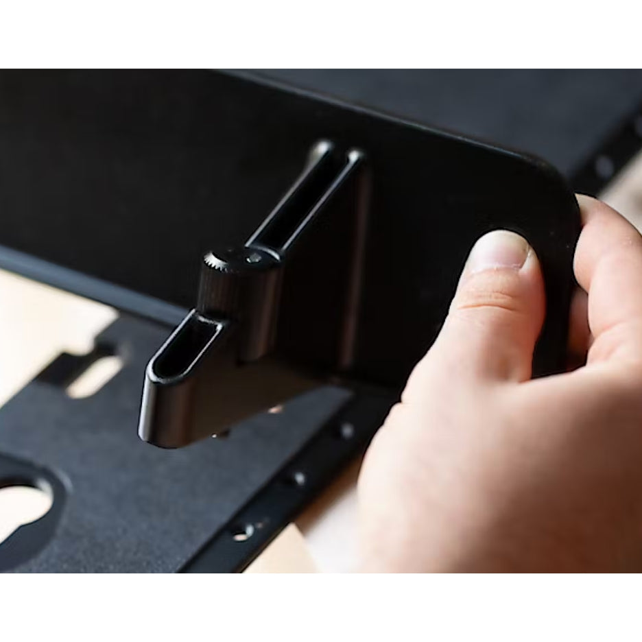 Hand attaching Shaper Tools Edge Mortising Adapter to a plate