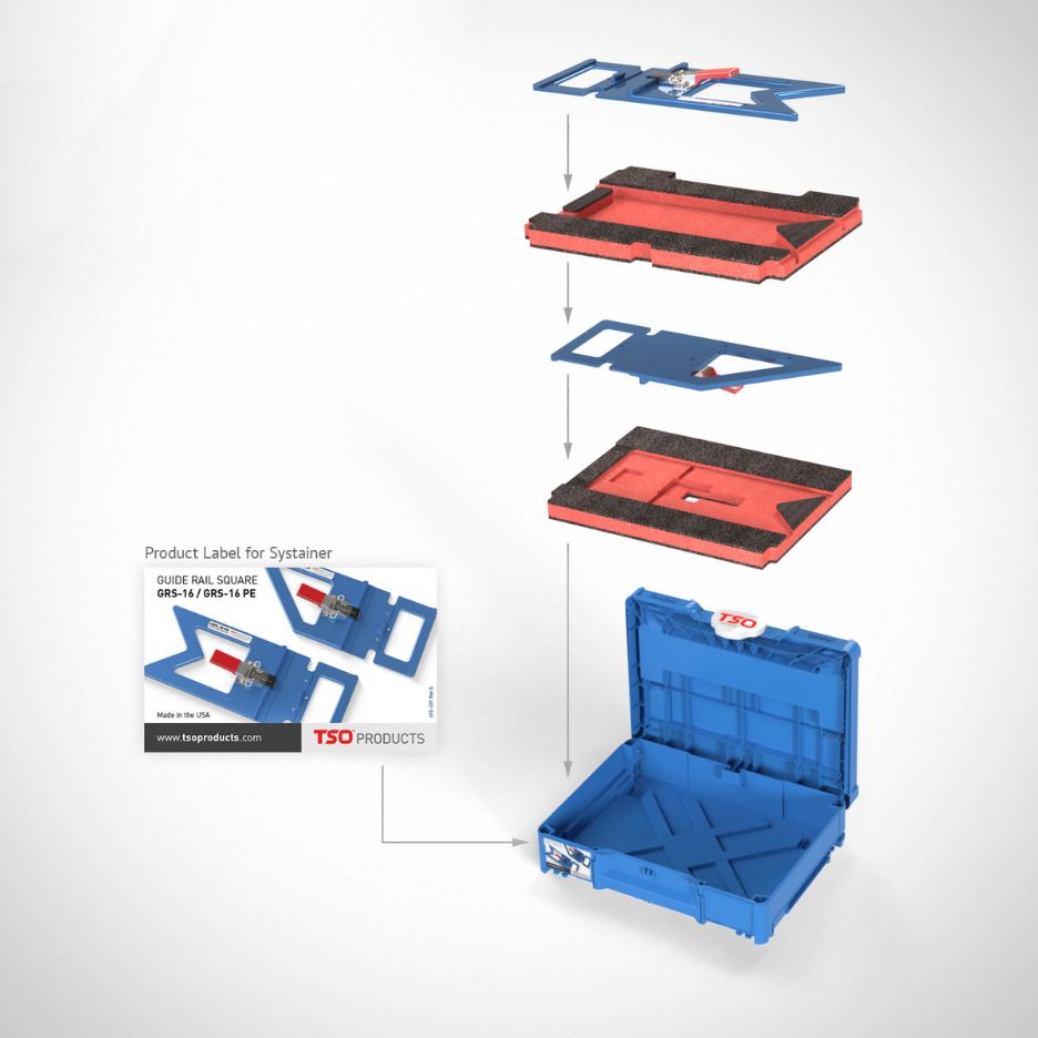 Systainer, TSO Dual FoamPac Systainer Insert for GRS-16 and GRS-16 and guide rail squares